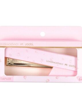 LoveShackFancy Pink Mini Stapler with Gold Accent